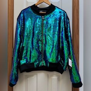 RARE LuLaRoe Elegant Stevie - Sequin Bomber Jacket 3X NWT